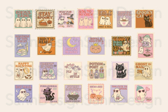 Cute Halloween Stamp Clipart Bundle, Pastel Retro Halloween Product Image 2