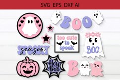 Cute Halloween Tiered Tray Svg, Cute Ghosts Bundle SVG Product Image 1