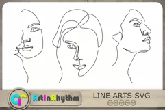 Women Faces Line Art SVG, Abstract Faces SVG, Face Line Arts Product Image 1