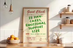 Funny Guest Check PNG Vintage Diner Style, Sublimation PNG. Product Image 2