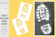 Santa foot print stencils. SVG / EPS / DXF / PNG Files Product Image 1