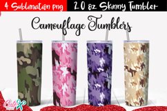 20 oz Skinny Tumbler Camouflaje sublimation designs Product Image 1