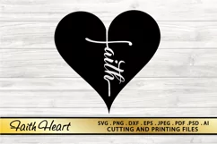 Faith Heart SVG PNG EPS DXF Files For Cutting and Printing Product Image 3
