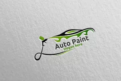 Car Painting Logo with Spray Gun and Sport Car Concept 9 Product Image 2
