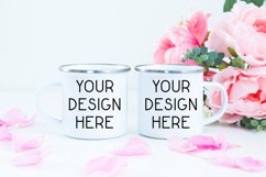 Mug Mockup Valentine&#039;s Day White Enamel Coffee Cup Camp Product Image 1
