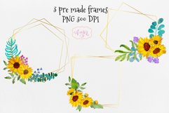 Hand painted sunflower clipart, watercolor spring florals Product Image 4