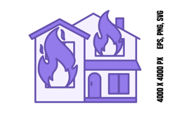 Colored House Fire Icon Product Image 1