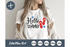 Hello summer SVG, Summer SVG, Summer Sign svg, Flip Flops Product Image 1