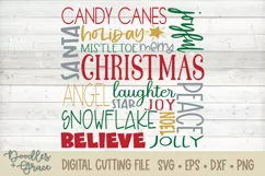 Christmas Words SVG - Christmas Subway Sign SVG - DXF - PNG Product Image 2