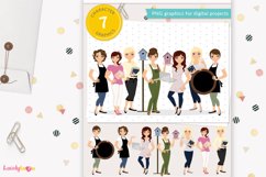Girl clipart group, woman lifestyle club, social troop, LG08 Product Image 1