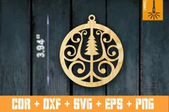 SET of 6 Christmas bauble for Laser cut | Xmas Decor Product Image 3