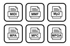 Set Of File Formats Icons Product Image 1
