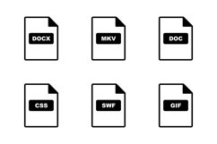 Set Of File Formats Icons Product Image 1