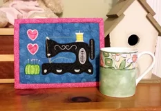 Antique Sewing Machine Mug Rug or Doorknob Hanger Pattern - Machine Embroidery & Applique Product Image 4