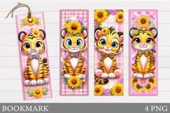 Cute Tiger Bookmark. Cute Animal Bookmark Sublimation Product Image 1