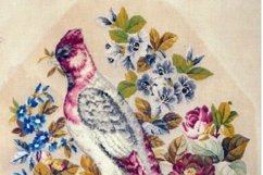 Vintage Cross Stitch Scheme Pink bird Product Image 2