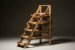 Wooden display shelf on neutral background Product Image 1