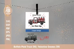 Valentines Truck SVG|Valentine Gnomes|Buffalo Plaid cut file Product Image 2