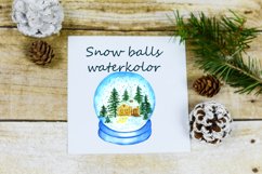 Ornament Winter .Glass bowl clipart watercolor. Snow holiday Product Image 7