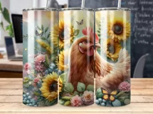 Just A Girl Who Loves Chickens Tumbler Sublimation Wrap PNG Product Image 2