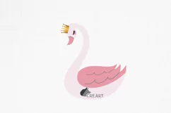 Royal Swan Princess and Prince couple silhouette clip art. Product Image 7