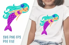Mermaid svg Mermaid birthday svg Mermaid sublimation design Product Image 1