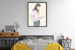Art Print | Wall art Woman standing and reading a book Product Image 6