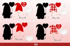 Gnome Valentine SVG,Balloon SVG,I Love You SVG,Plaid Gnomes Product Image 2