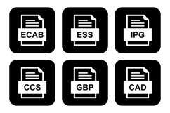 Set Of File Formats Icons Product Image 1