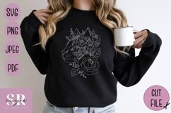 Floral Cat SVG | vinyl cutting | Cat cut file Product Image 4