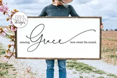 Amazing Grace How Sweet The Sound SVG | Farmhouse Christian Product Image 1