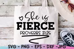 Christian Quote, She is Fierce Svg, Bible Verse Svg, Proverb Product Image 2