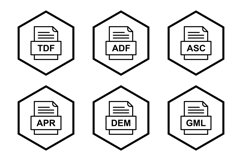 Set Of File Formats Icons Product Image 1