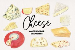 Cheese Watercolor 10 Elements Hand Painted Food Product Image 1