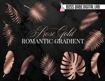 Rose Gold Tropical Leaves Clipart Product Image 3