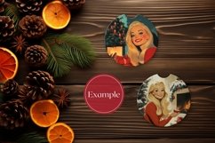 Christmas Car Coasters Mock Up PNG, Winter Flat Lay Mockup Product Image 2