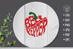 Bell pepper SVG cut file lettering design Product Image 2