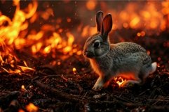 Incensed fire rabbit. Generate Ai Product Image 1