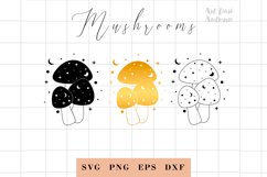 Mushroom SVG, Magic mushroom Svg, Witchy svg, Celestial svg Product Image 1