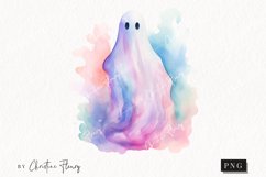 Pastel Ghost Clipart | Watercolor Halloween PNG Product Image 1