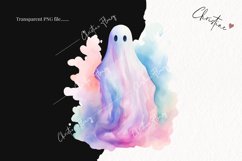 Pastel Ghost Clipart | Watercolor Halloween PNG Product Image 2