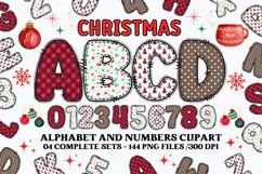 Christmas Alphabet png clipart, christmas letters doodle Product Image 1