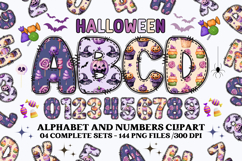 Halloween Alphabet png clipart, halloween letters doodle Product Image 1