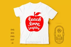 Teach Love Inspire SVG - Teacher Svg , Apple svg Product Image 2