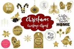 Christmas Quotes Clipart I Holiday Quotes Overlays Product Image 1