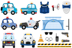 Funny Police Cars Set with City Scene and Police Elements Product Image 2