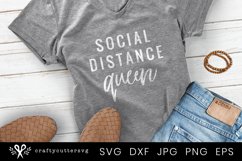 Social Distance Queen Svg, Cut File Cricut &amp; Silhouette Product Image 1