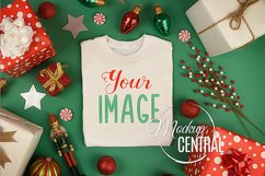 Blank White Folded Christmas T-Shirt Shirt Mockup JPG Product Image 1