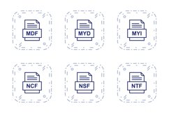Set Of File Formats Icons Product Image 1