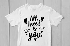 All I need Is Love - Love SVG EPS DXF PNG Cutting Files Product Image 2